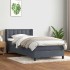 Cama box spring con colchón terciopelo gris oscuro 80x210