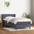 Cama box spring con colchón terciopelo gris oscuro 90x210