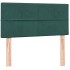 Cama box spring con colchón terciopelo verde oscuro 90x210