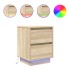 Mesillas de noche con luces LED 2 uds roble sonoma 38x34x50