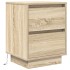Mesillas de noche con luces LED 2 uds roble sonoma 38x34x50