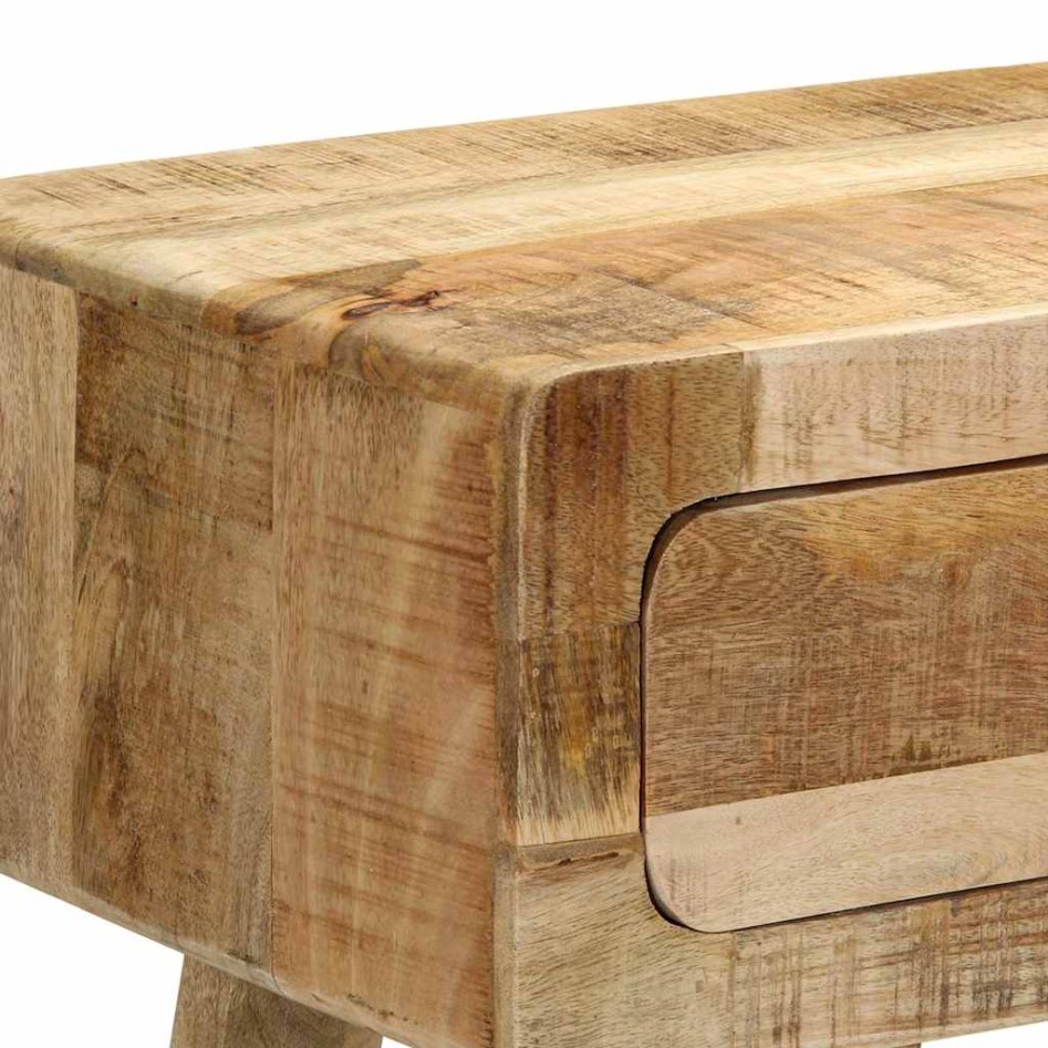Mesa consola madera maciza de mango rugosa 90x32x75