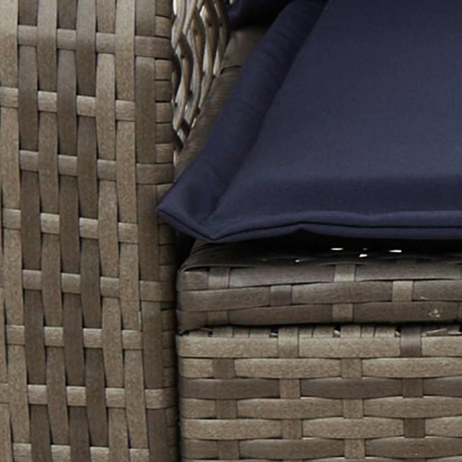 Silla mecedora de jardín con cojines ratán sintético