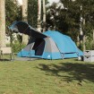 Tienda de campaña familiar túnel 8 personas impermeable azul