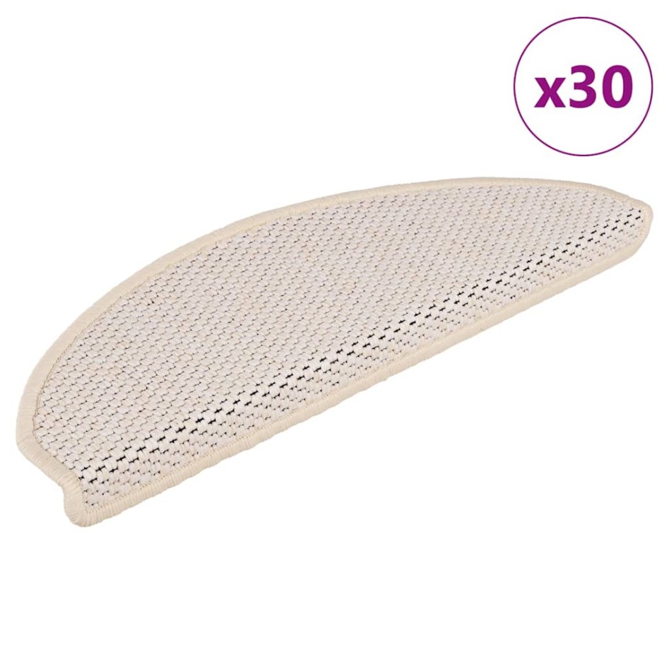 Alfombra autoadhesiva escalera sisal 30 uds 65x21x4 cm