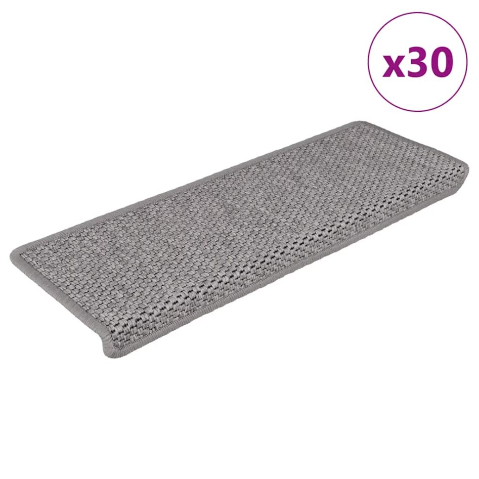 Alfombra autoadhesiva escalera sisal 30 uds 65x21x4 cm