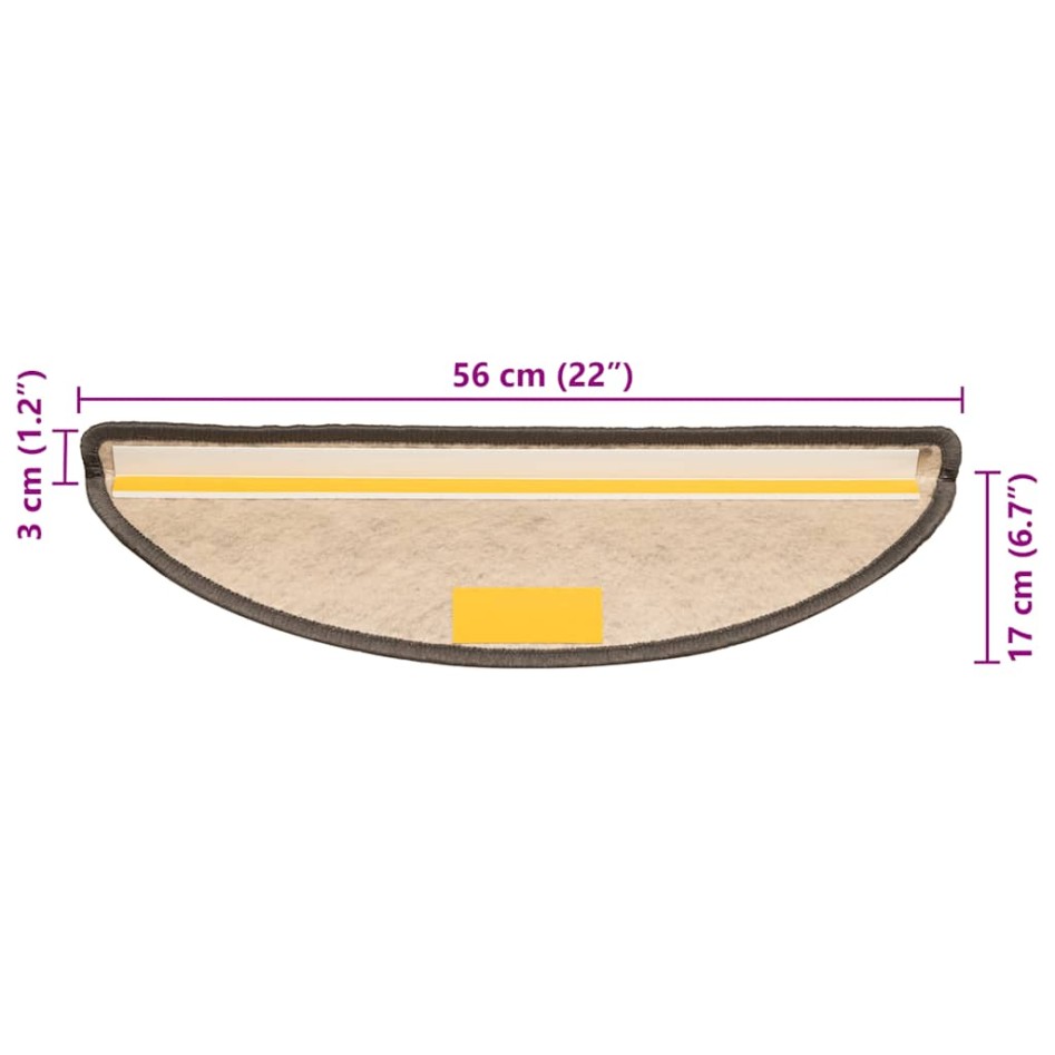 Alfombra autoadhesiva escalera sisal 30 uds marrón