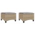Taburetes de jardín con cojines 2 uds beige 55x55x36
