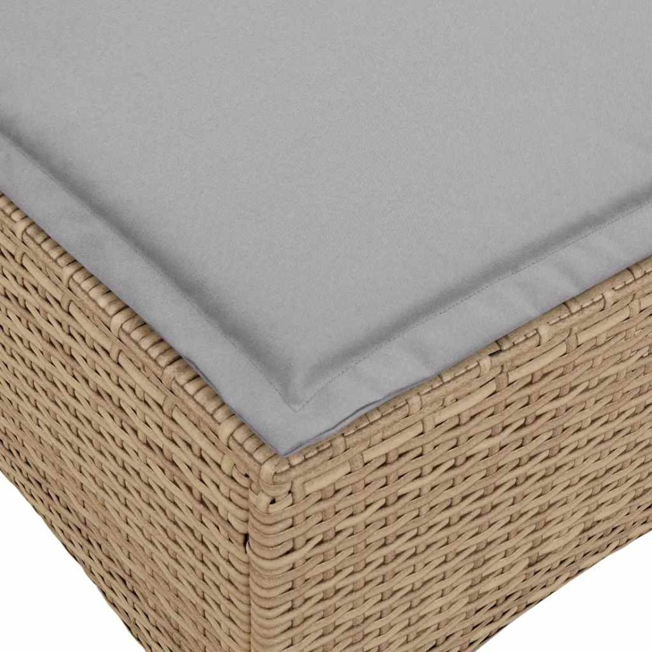Taburetes de jardín con cojines 2 uds beige 55x55x36