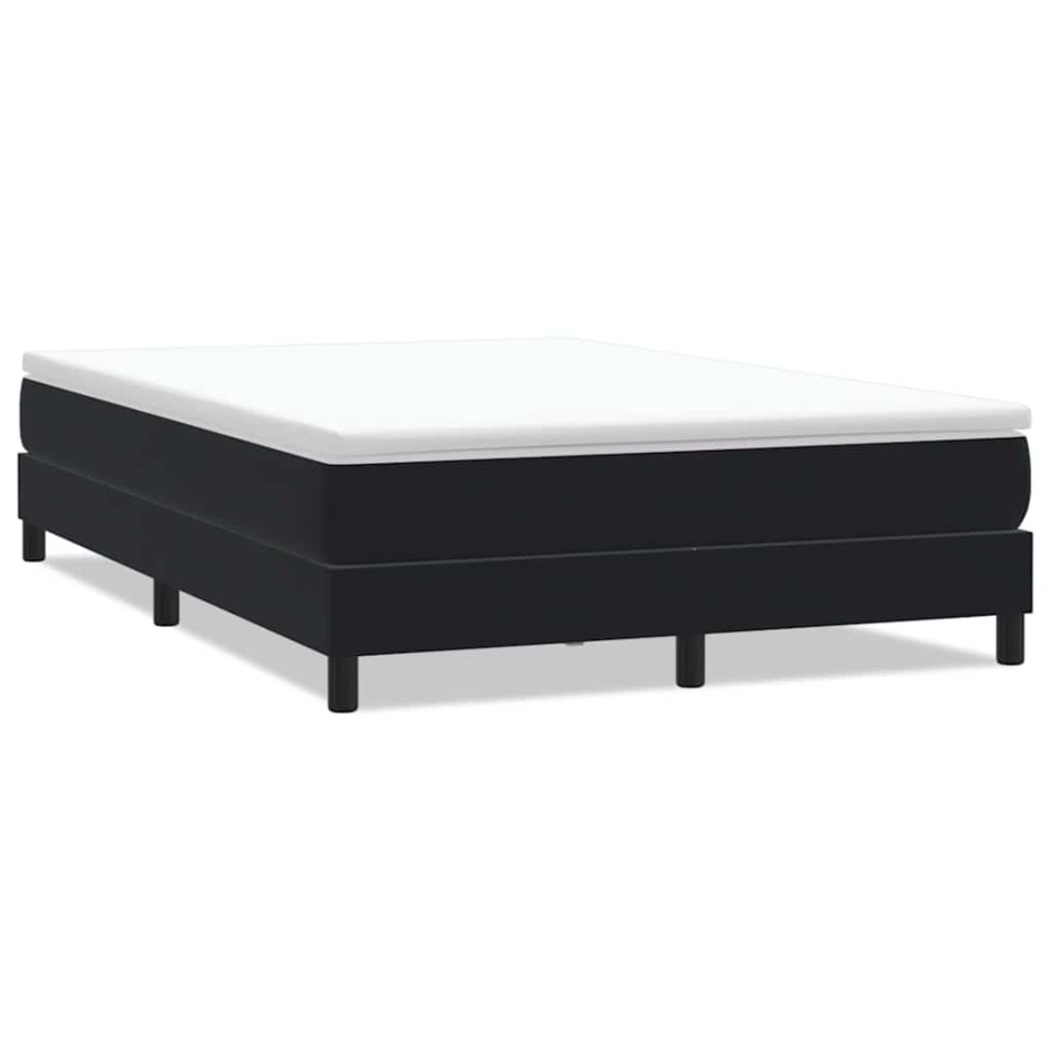 Cama box spring sin colchón terciopelo negro 160x220