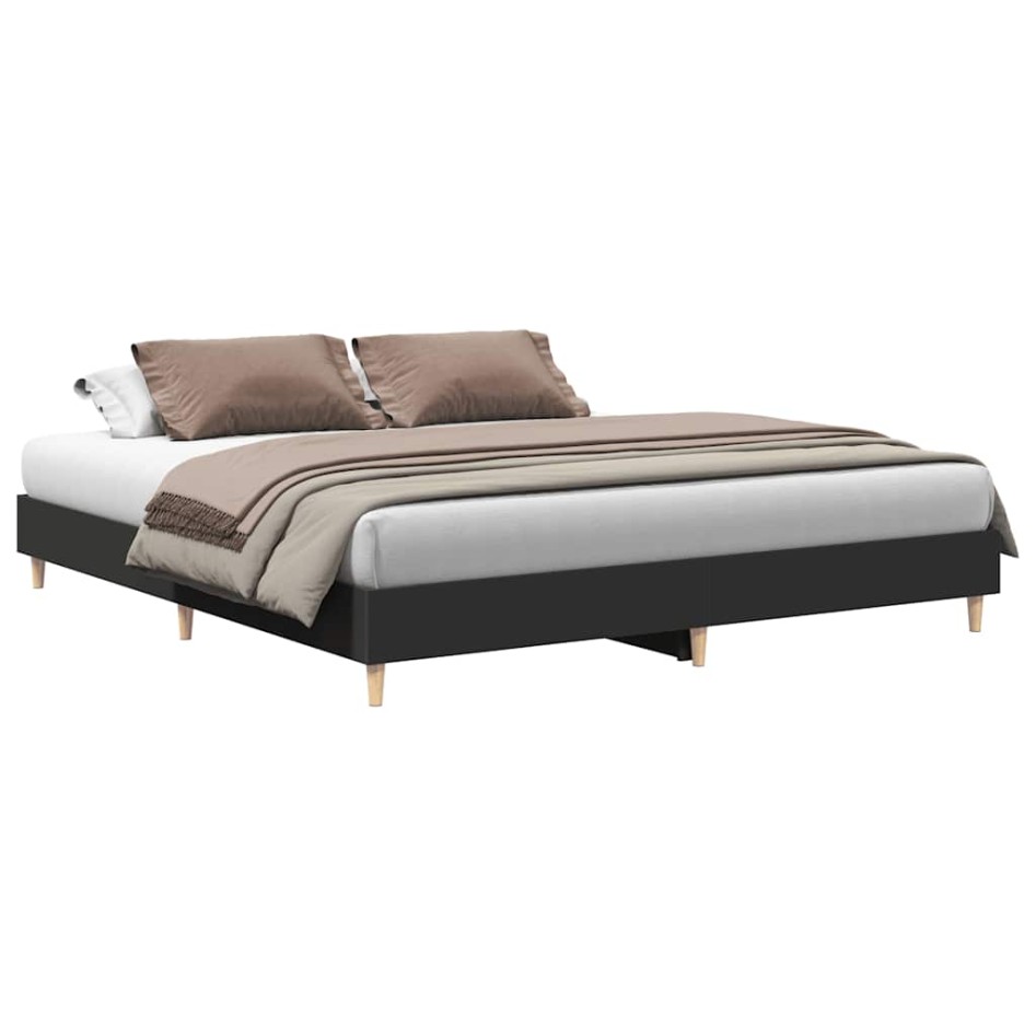 Cama sin colchón negro 180x200 cm madera de