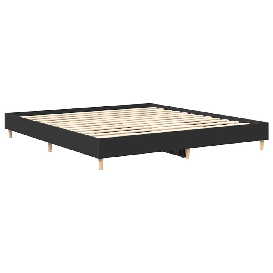 Cama sin colchón negro 180x200 cm madera de