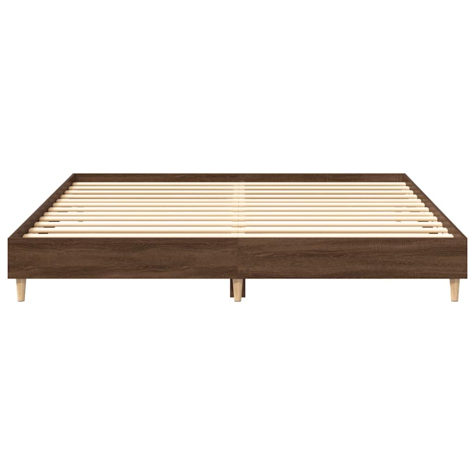 Estructura de cama sin colchón madera marrón roble 160x200
