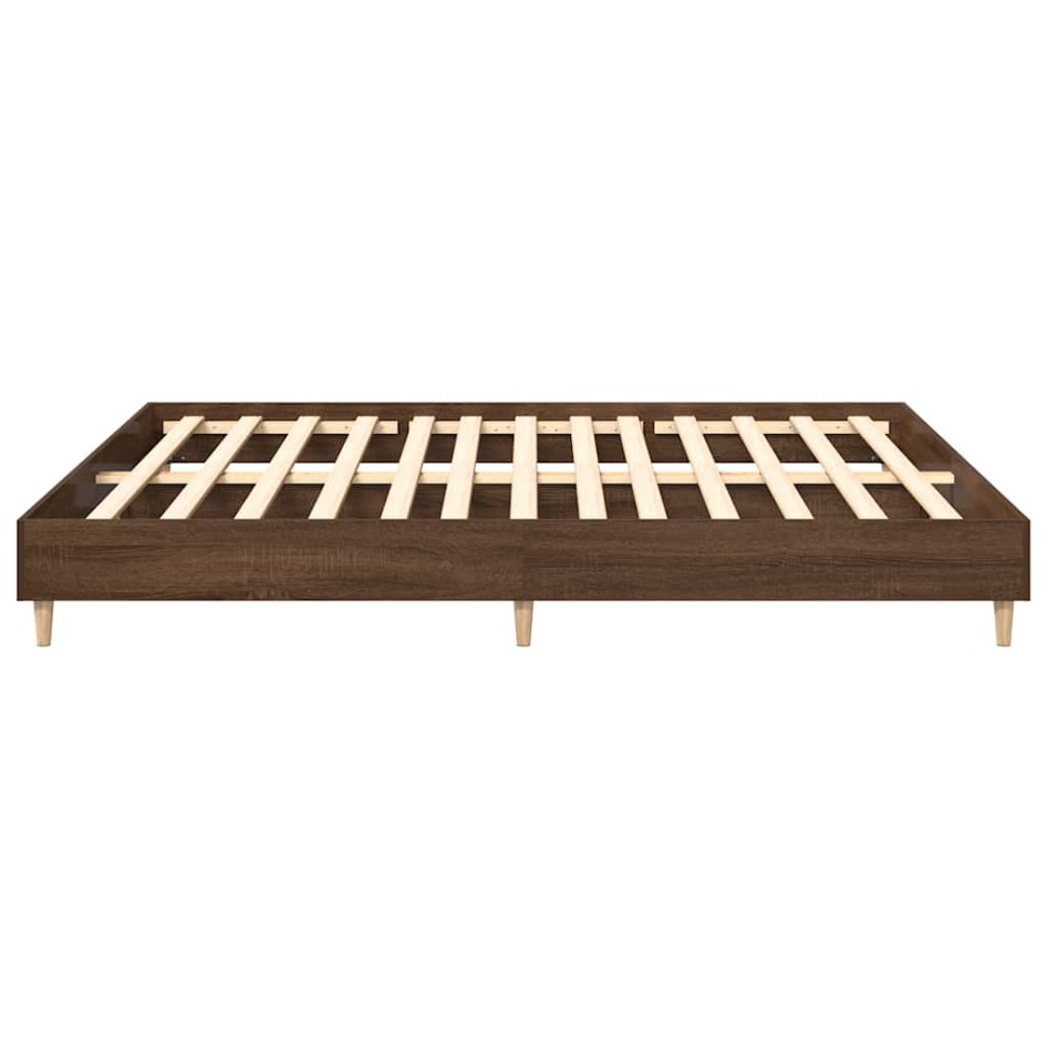 Estructura de cama sin colchón madera marrón roble 160x200