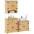 Juego de muebles de baño Corona 3 pzas madera maciza