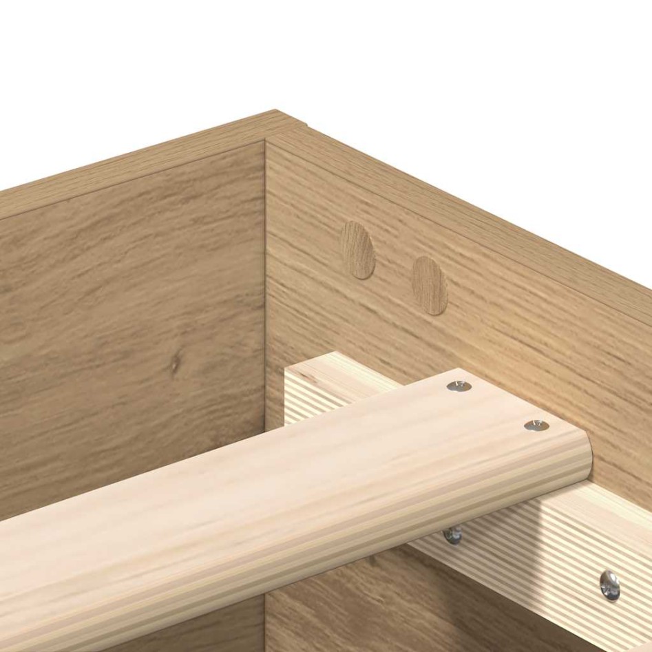 Estructura de cama sin colchón roble artesanal 180x200