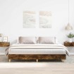 Estructura de cama sin colchón roble ahumado 160x200 cm