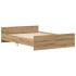 Estructura de cama sin colchón roble artesanal 140x200
