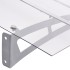 Marquesina para puerta PC plata y transparente 150x90 cm