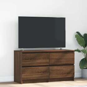Mueble para TV madera contrachapada marrón roble 100x35x54