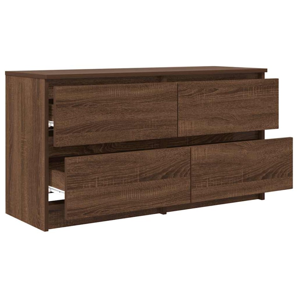 Mueble para TV madera contrachapada marrón roble 100x35x54