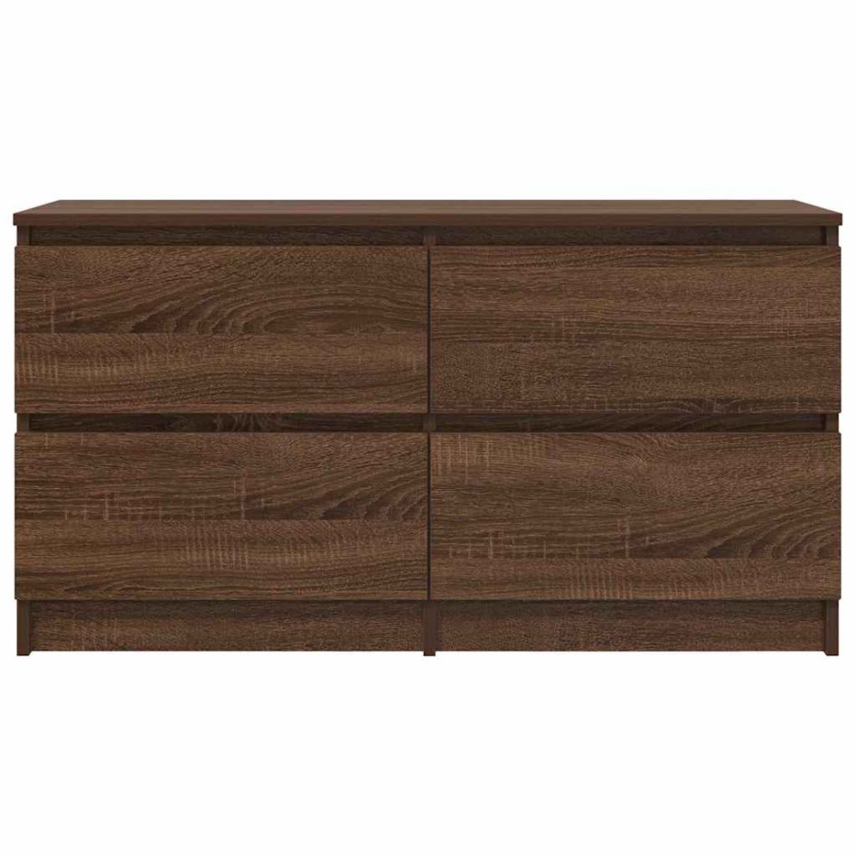 Mueble para TV madera contrachapada marrón roble 100x35x54