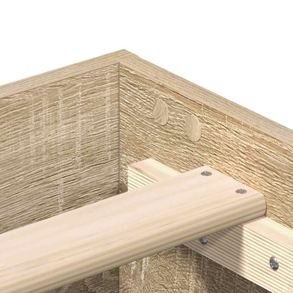 Estructura de cama sin colchón roble Sonoma 200x200