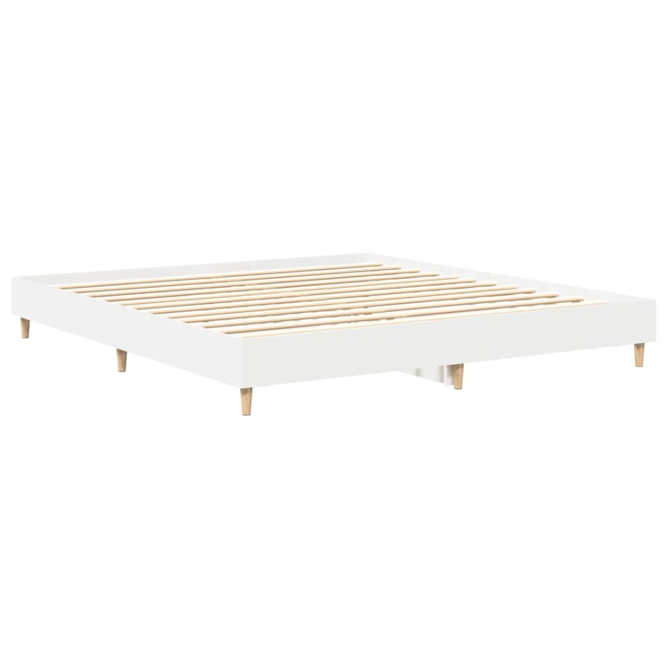 Estructura de cama sin colchón blanca 200x200