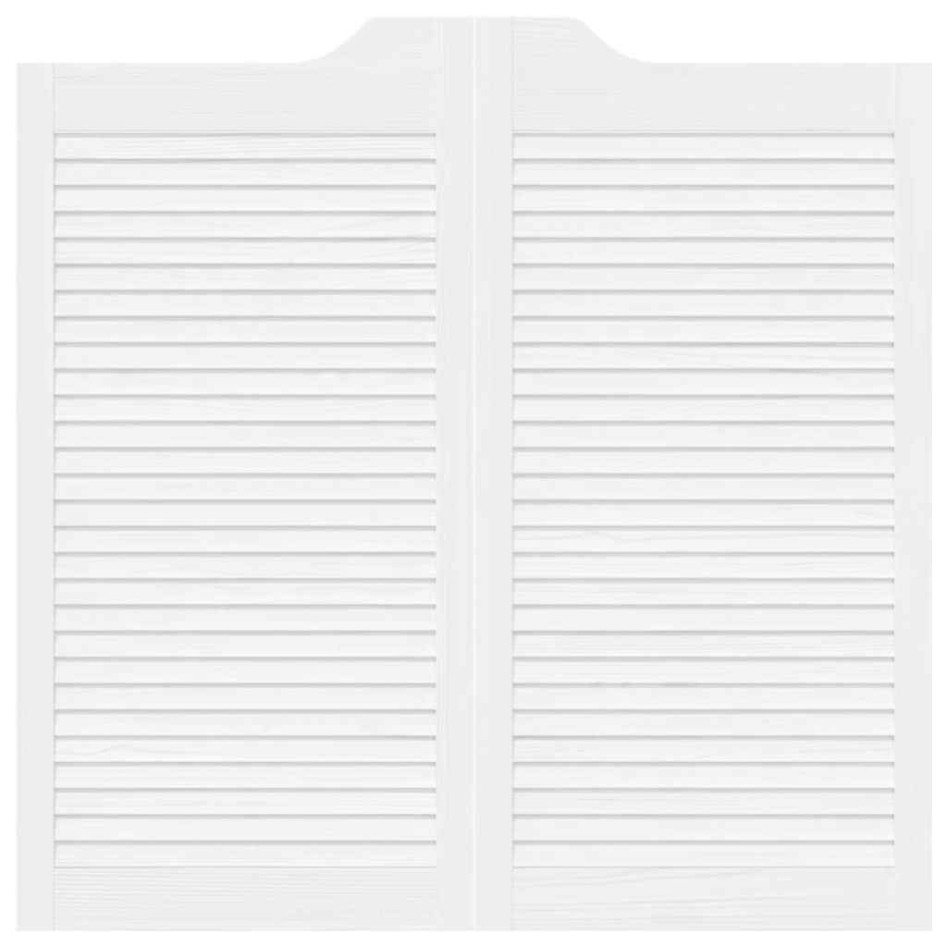 Puertas batientes diseño de lamas 2 par blanco 100x100