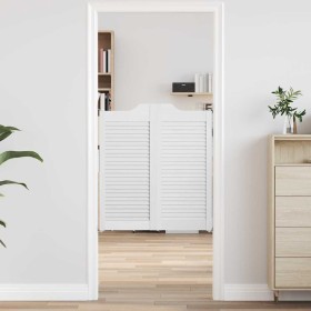 Puertas batientes diseño de lamas 2 par blanco 90x80