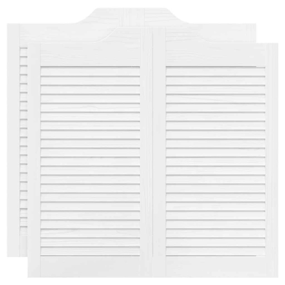 Puertas batientes diseño de lamas 2 par blanco 90x80