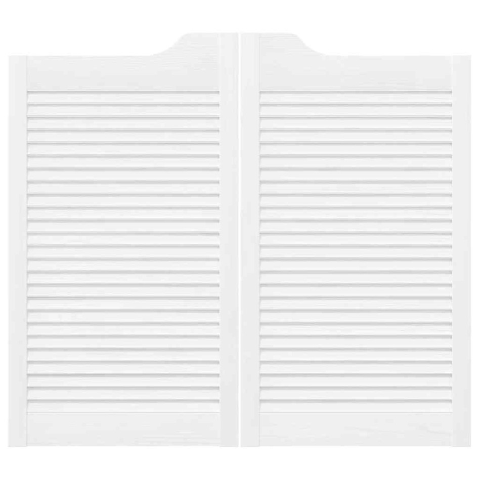 Puertas batientes diseño de lamas 2 par blanco 90x80