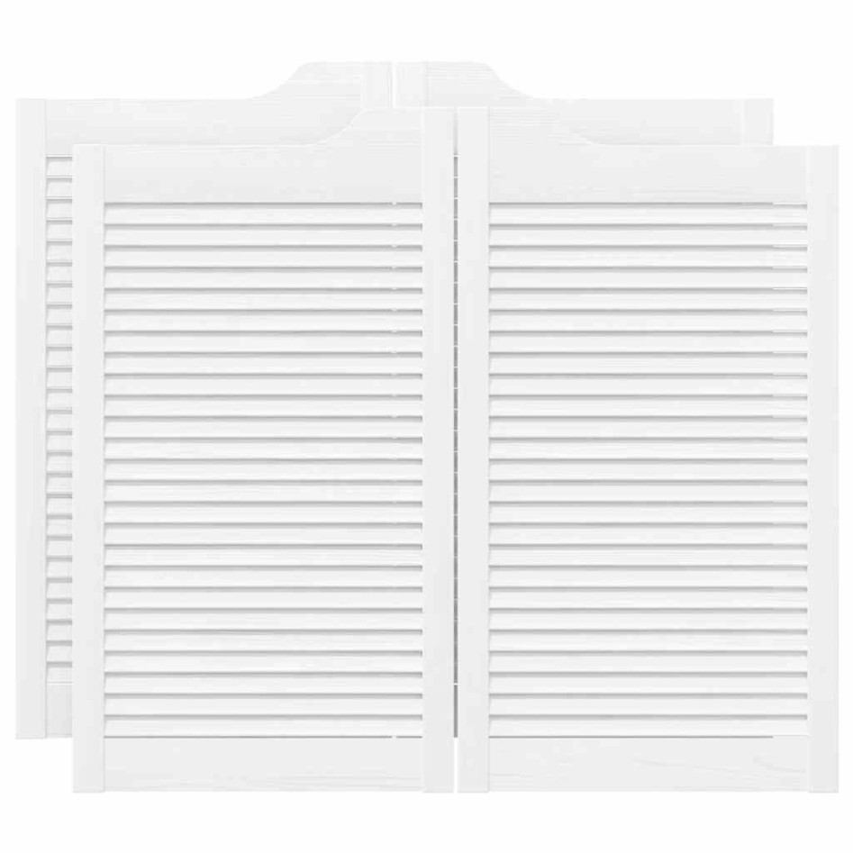 Puertas batientes diseño de lamas 2 par blanco 90x100