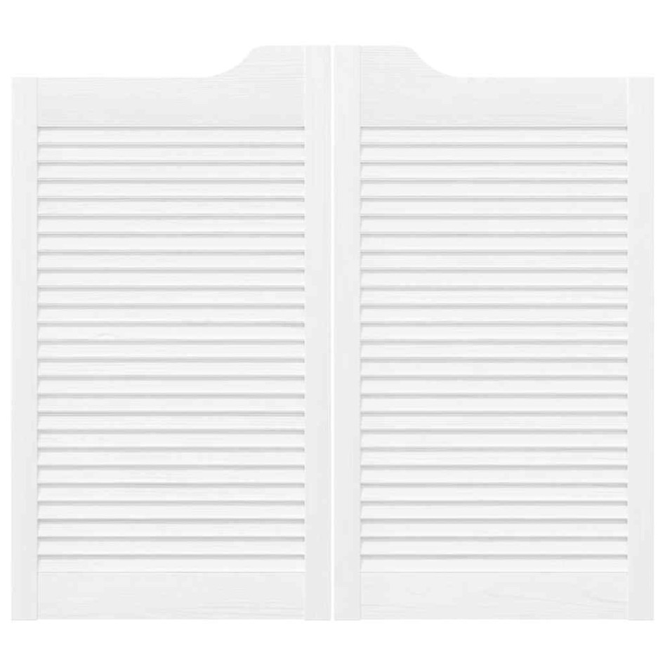 Puertas batientes diseño de lamas 2 par blanco 90x100