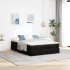 Estructura cama otomana colchón tela negra 140x190