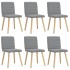 Sillas de comedor 6 unidades de tela gris