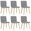 Sillas de comedor 6 unidades de tela gris claro