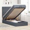 Estructura cama otomana colchones terciopelo gris oscuro