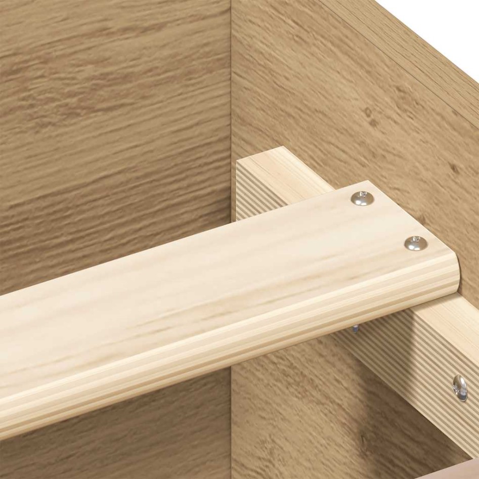 Estructura de cama sin colchón roble artesanal 135x190