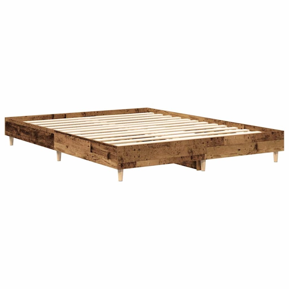 Estructura de cama sin colchón madera vieja 150x200