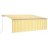 Toldo manual retráctil con persiana y LED amarillo blanco 4x3