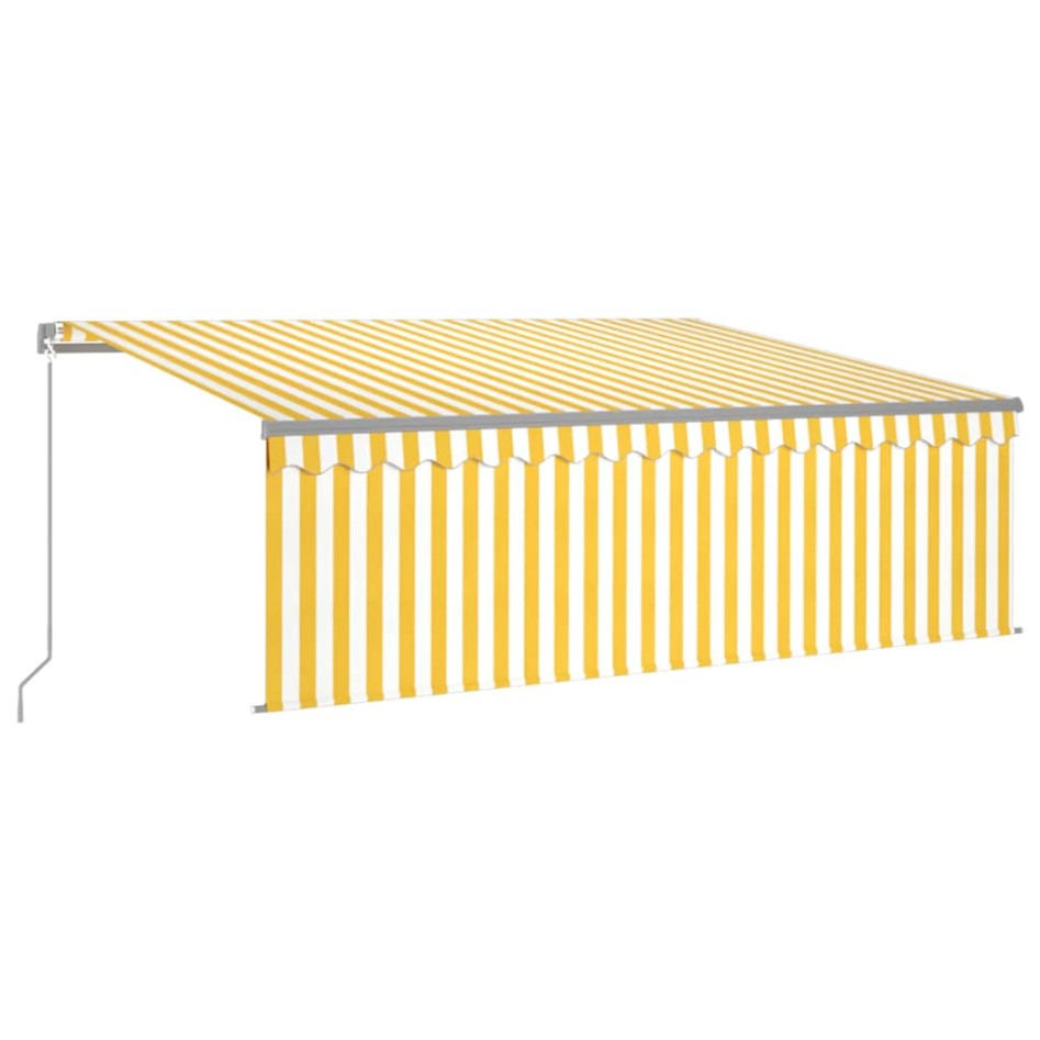 Toldo manual retráctil con persiana y LED amarillo blanco 4x3