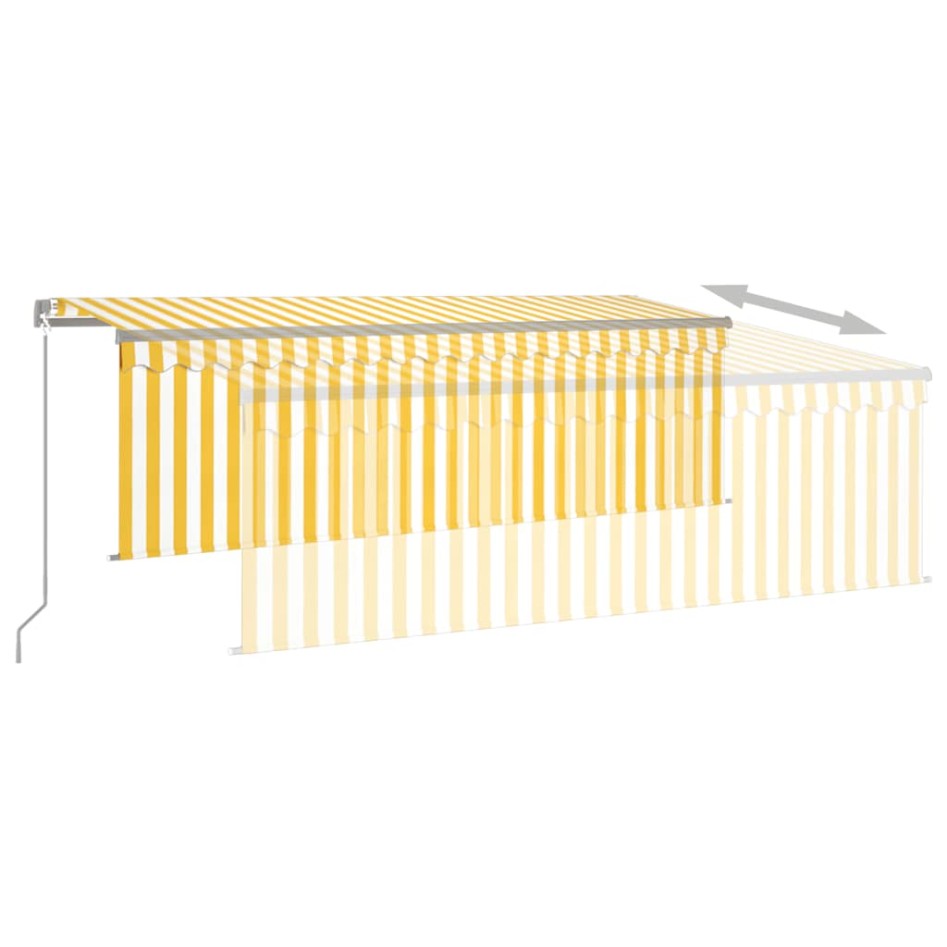Toldo manual retráctil con persiana y LED amarillo blanco 4x3