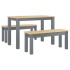 Juego de comedor Panama 3 pzas madera maciza de pino