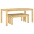 Juego de comedor Panama 3 pzas madera maciza de