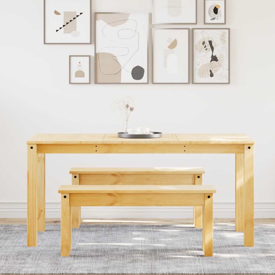 Juego de comedor Panama 3 pzas madera maciza de