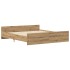 Estructura de cama sin colchón roble artesanal 160x200