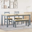 Juego de comedor Panama 4 pzas madera maciza de pino gris