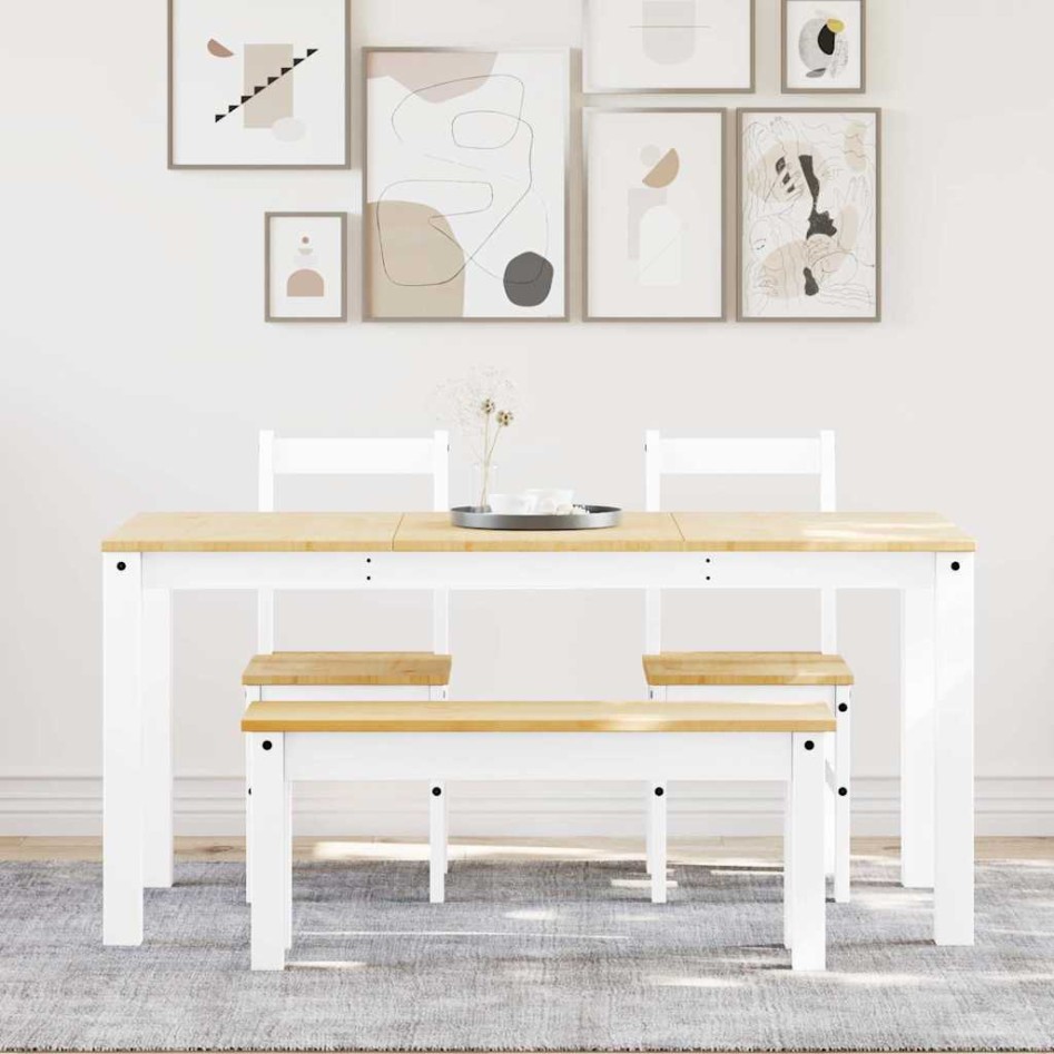 Juego de comedor Panama 4 pzas madera maciza de pino