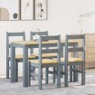 Juego de comedor Panama 5 pzas madera maciza de pino gris